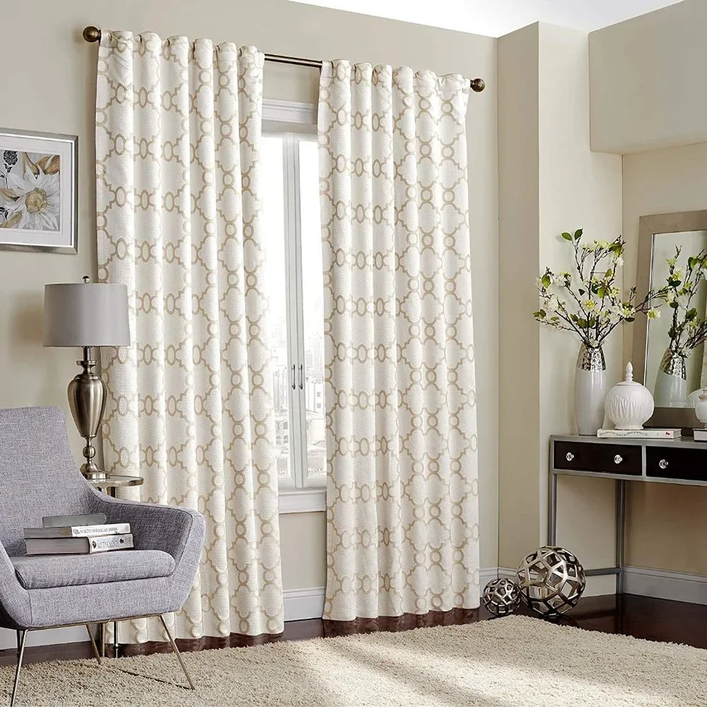 New Eclipse One Rod Pocket Curtains Bedroom Single Panel Ivory 52x108 $99 T054
